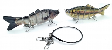 2 X Wobbler Swimbait Kunstköder SET (2 x 10,2cm, 17g) + Stahlvorfach (30cm)